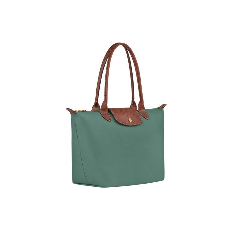 Longchamp S Recycled canvas Schoudertassen Grijs Groen | 238571-RMG