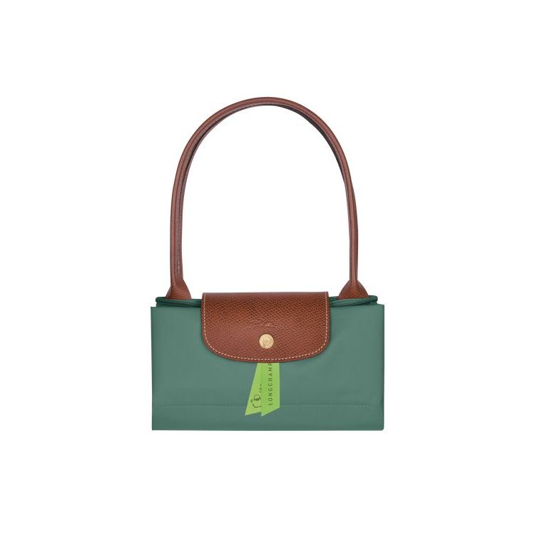 Longchamp S Recycled canvas Schoudertassen Grijs Groen | 238571-RMG