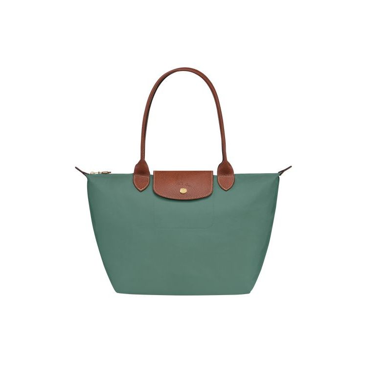 Longchamp S Recycled canvas Schoudertassen Grijs Groen | 238571-RMG