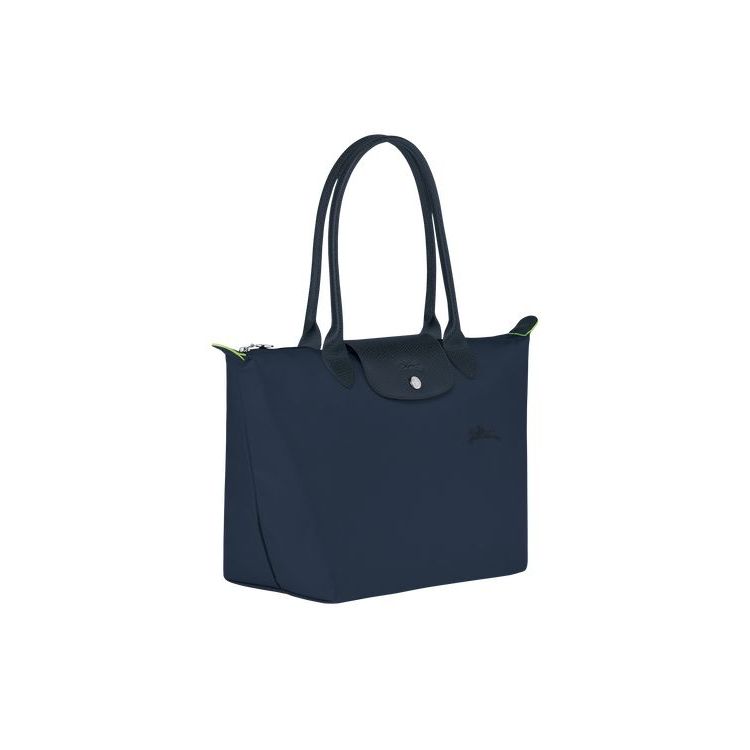 Longchamp S Recycled canvas Schoudertassen Donkerblauw | 981734-QTN