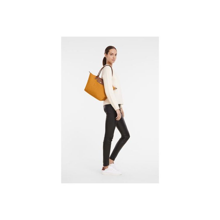 Longchamp S Saffron Recycled canvas Schoudertassen Oranje | 214685-YDG