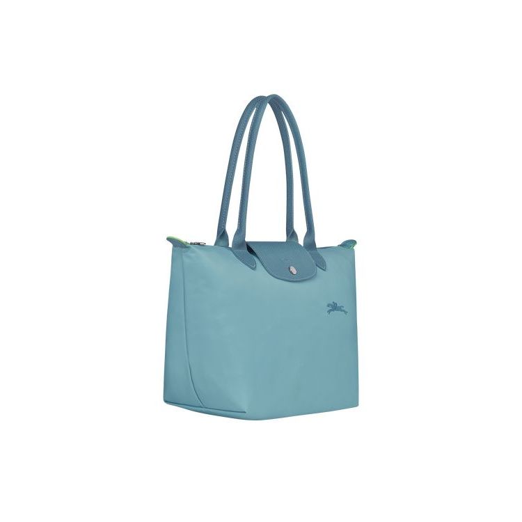 Longchamp S Thunderstorm Recycled canvas Schoudertassen Blauw | 526913-KHW