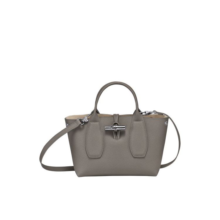 Longchamp S Turtledove Leren Handtas Grijs | 082576-VLZ