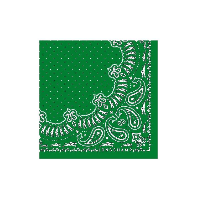 Longchamp Scarf 50 Silk Sjaals Groen | 267891-DZK