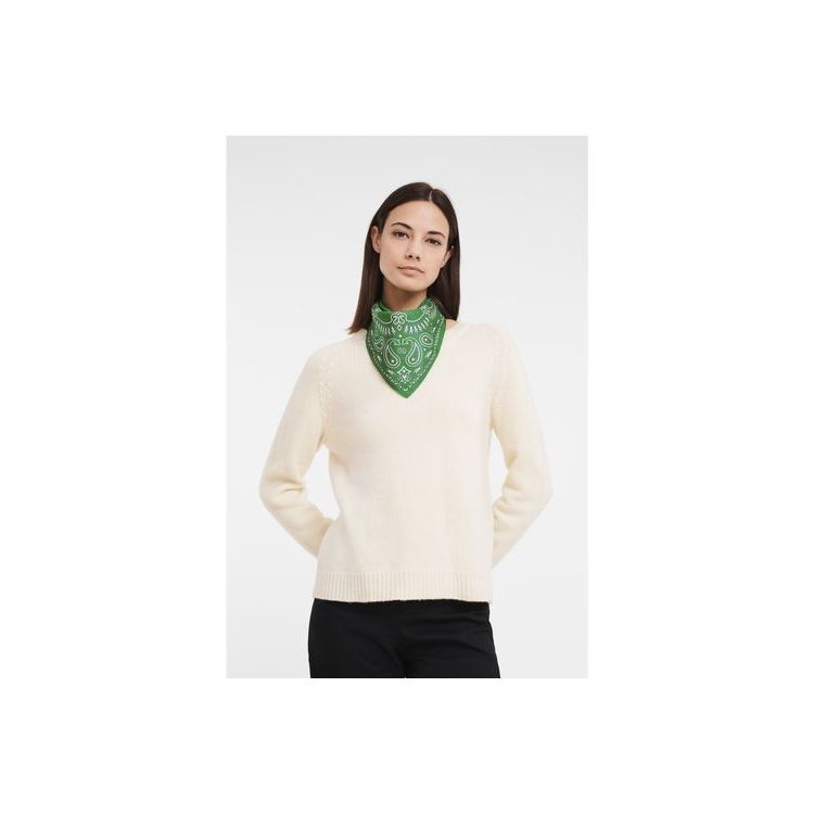 Longchamp Scarf 50 Silk Sjaals Groen | 267891-DZK