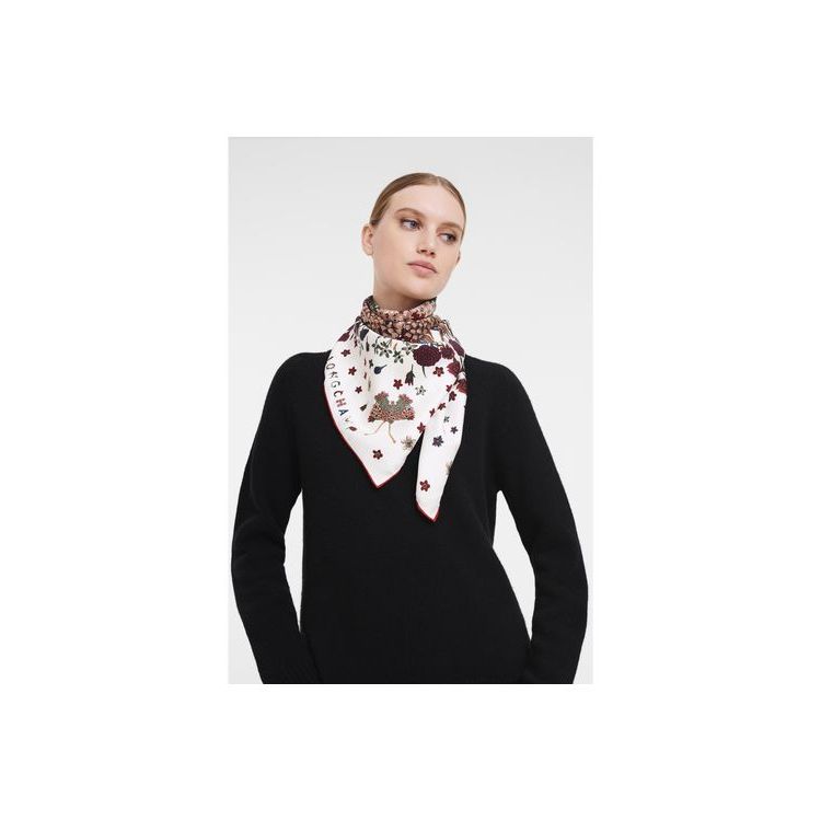 Longchamp Scarf 90 Silk Sjaals Rood | 491835-UWF