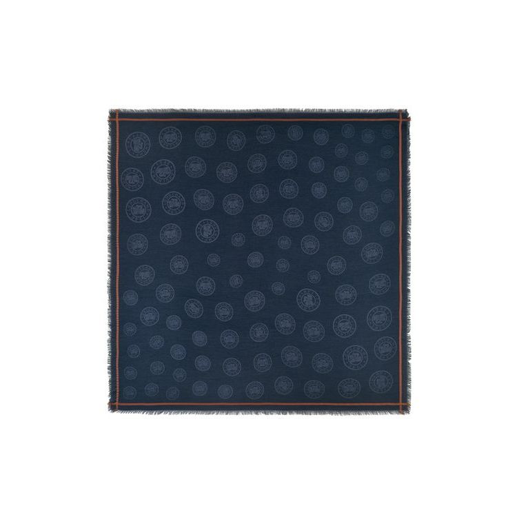 Longchamp Shawl Katoenen Sjaals Donkerblauw | 379081-XTB