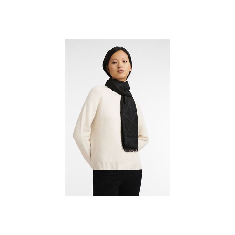 Longchamp Shawl Silk Blend Sjaals Zwart | 293687-RQN