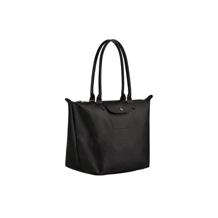 Longchamp Shopping L Canvas Schoudertassen Zwart | 490372-DTG