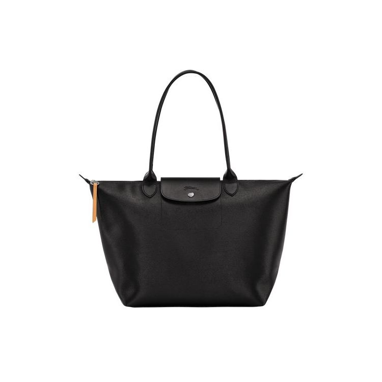 Longchamp Shopping L Canvas Schoudertassen Zwart | 490372-DTG