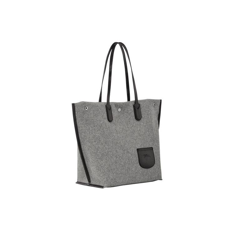 Longchamp Shopping L Canvas Schoudertassen Grijs | 925736-SNF