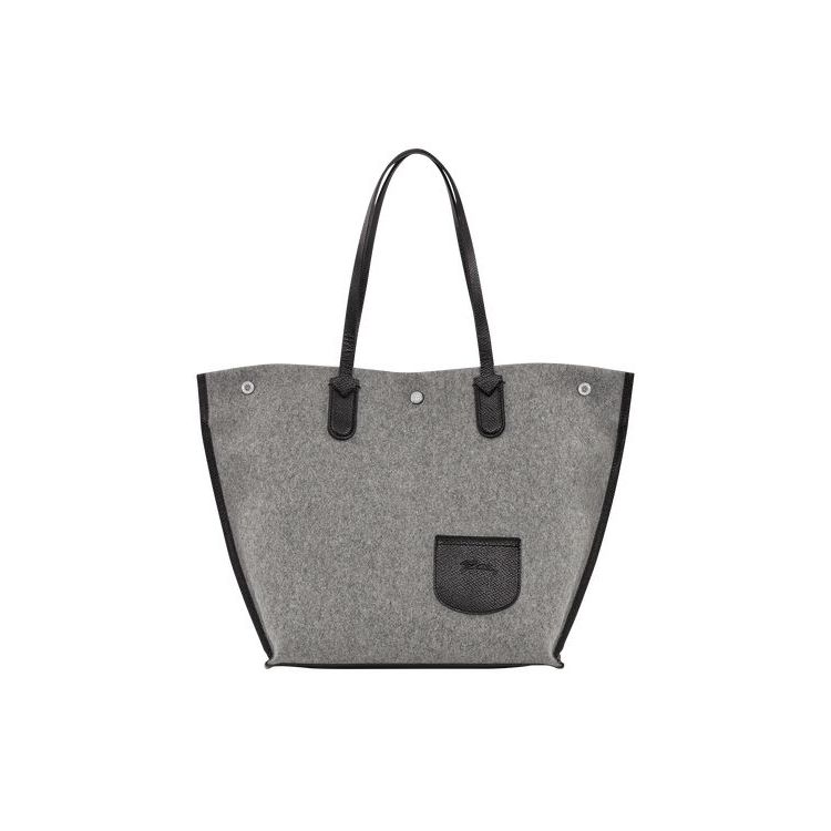 Longchamp Shopping L Canvas Schoudertassen Grijs | 925736-SNF