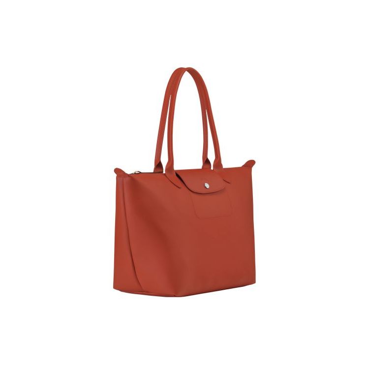 Longchamp Shopping L Terracotta Canvas Schoudertassen Oranje | 614925-RUQ