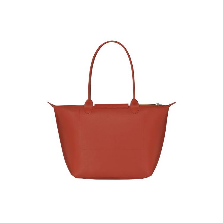 Longchamp Shopping L Terracotta Canvas Schoudertassen Oranje | 614925-RUQ