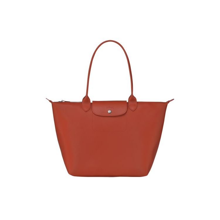 Longchamp Shopping L Terracotta Canvas Schoudertassen Oranje | 614925-RUQ