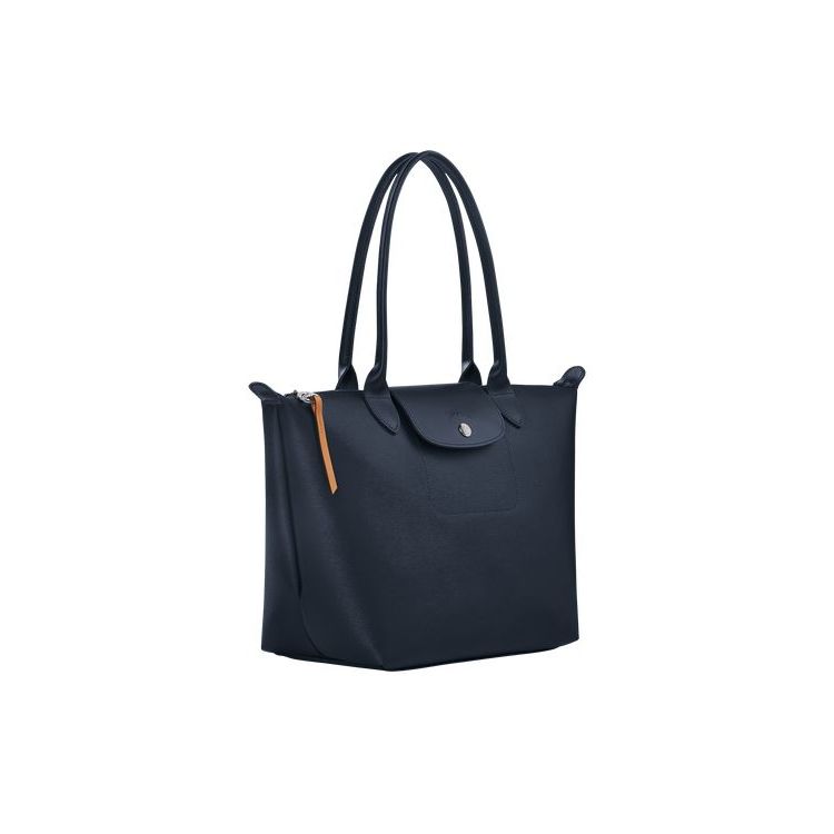 Longchamp Shopping S Canvas Schoudertassen Donkerblauw | 409786-TWG