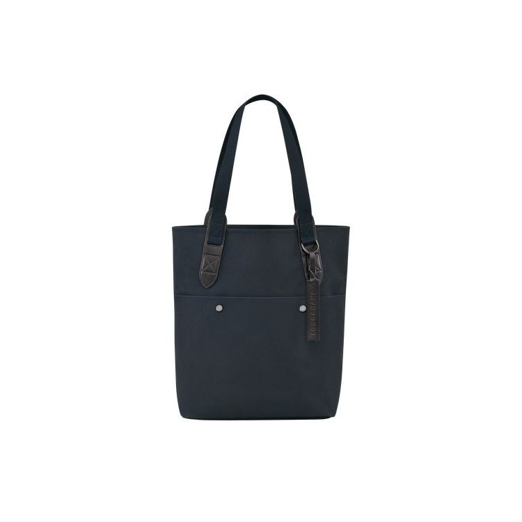 Longchamp Tote Canvas Handtas Donkerblauw | 346729-JCQ