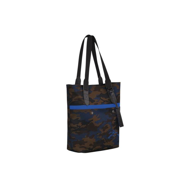 Longchamp Tote Canvas New Donkerblauw | 413982-OYZ