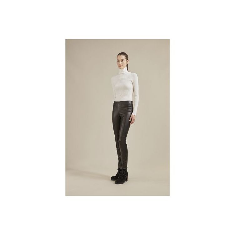 Longchamp Trousers Leren Broek Zwart | 948713-THY