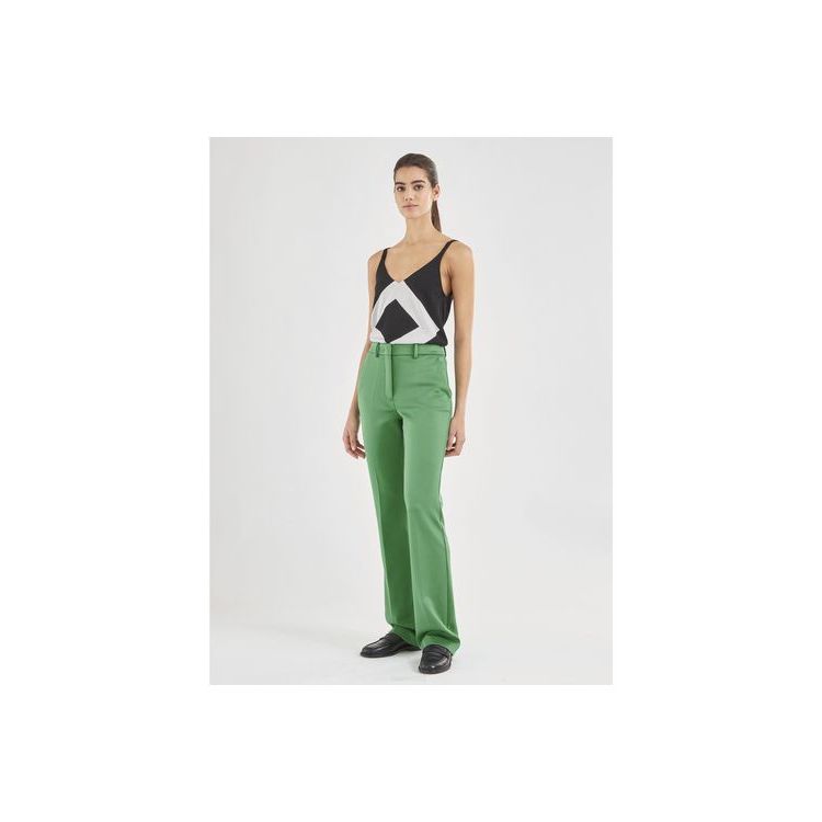 Longchamp Trousers Synthetisch Fibres Broek Groen | 401357-ABQ