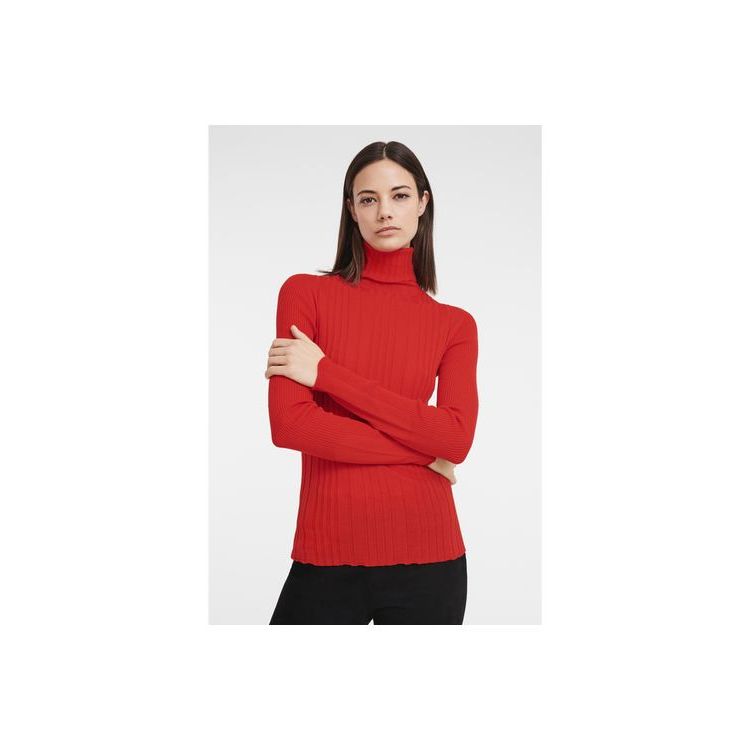 Longchamp Trui Wol Blouse Rood | 791420-WNM