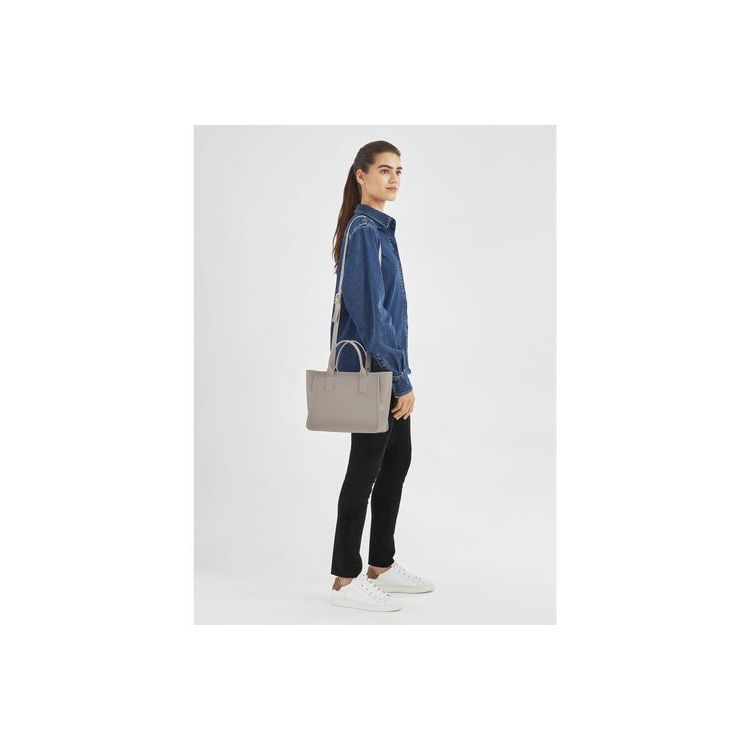 Longchamp Turtledove Leren Handtas Grijs | 068153-SNG