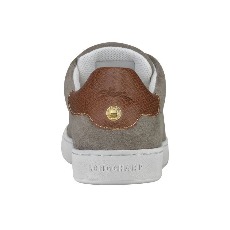 Longchamp Turtledove Leren Sneakers Grijs | 854369-PBX