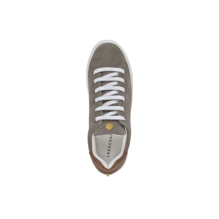 Longchamp Turtledove Leren Sneakers Grijs | 854369-PBX