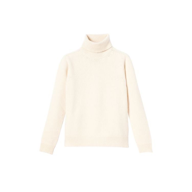 Longchamp Turtleneck Trui Ecru Wol Blouse Beige | 382706-NLR