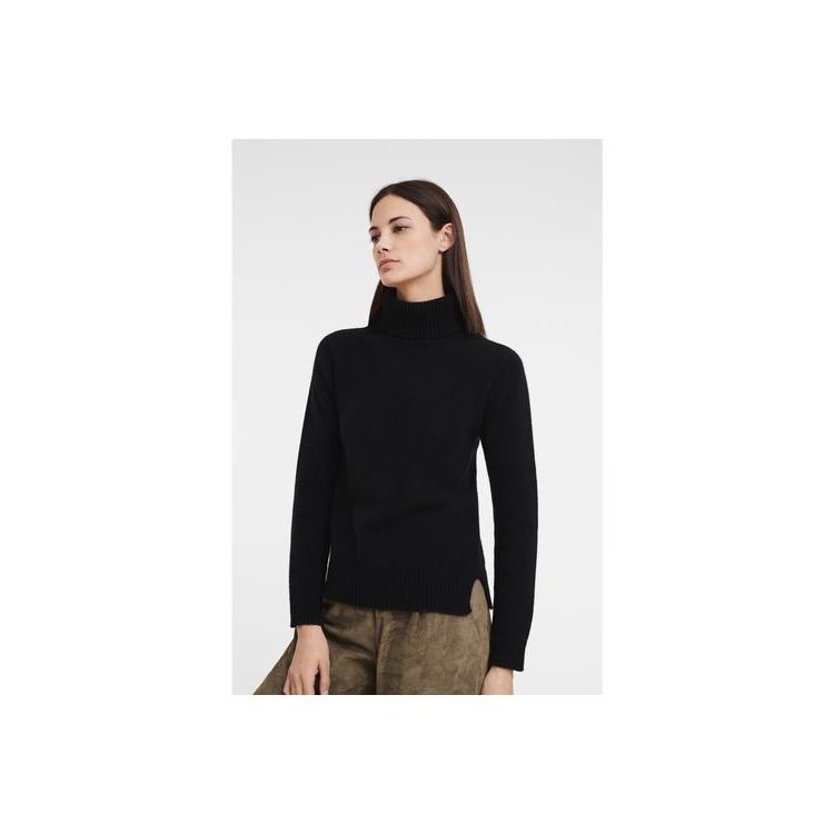 Longchamp Turtleneck Trui Wol Blouse Zwart | 210647-JGF