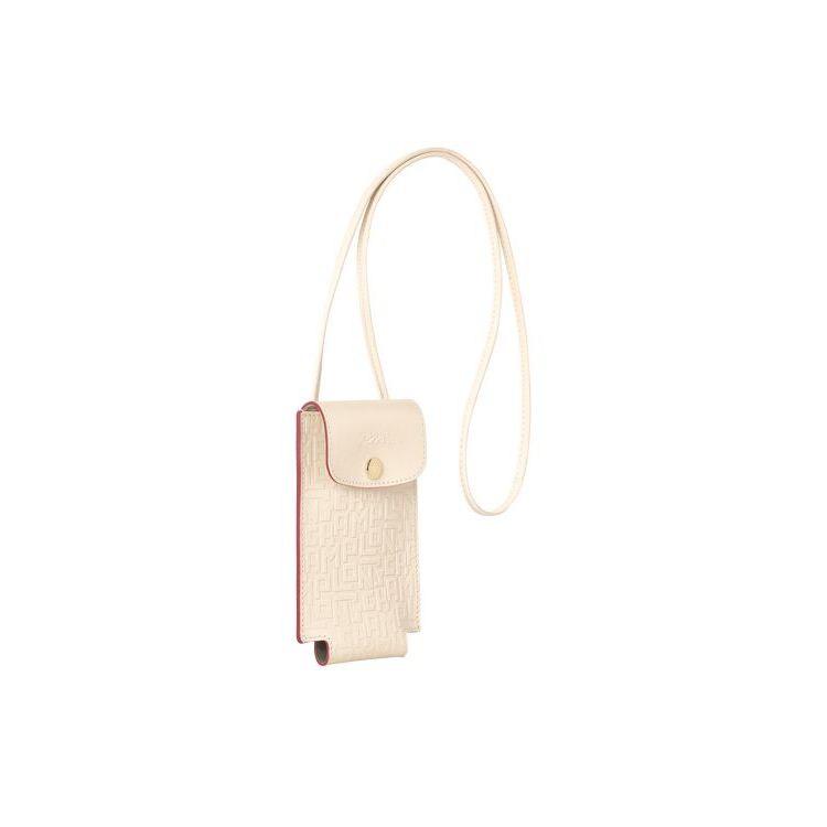 Longchamp With Kanten Ecru Leren Hoesje Beige | 812796-BPQ