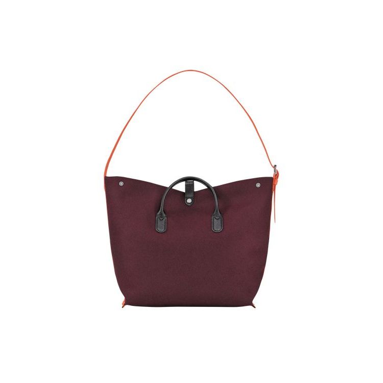 Longchamp Xl Canvas Schoudertassen Bordeaux | 469185-QDV