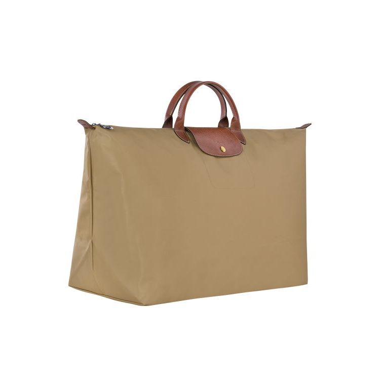 Longchamp Xl Desert Recycled canvas Reistas Khaki | 613807-FPH