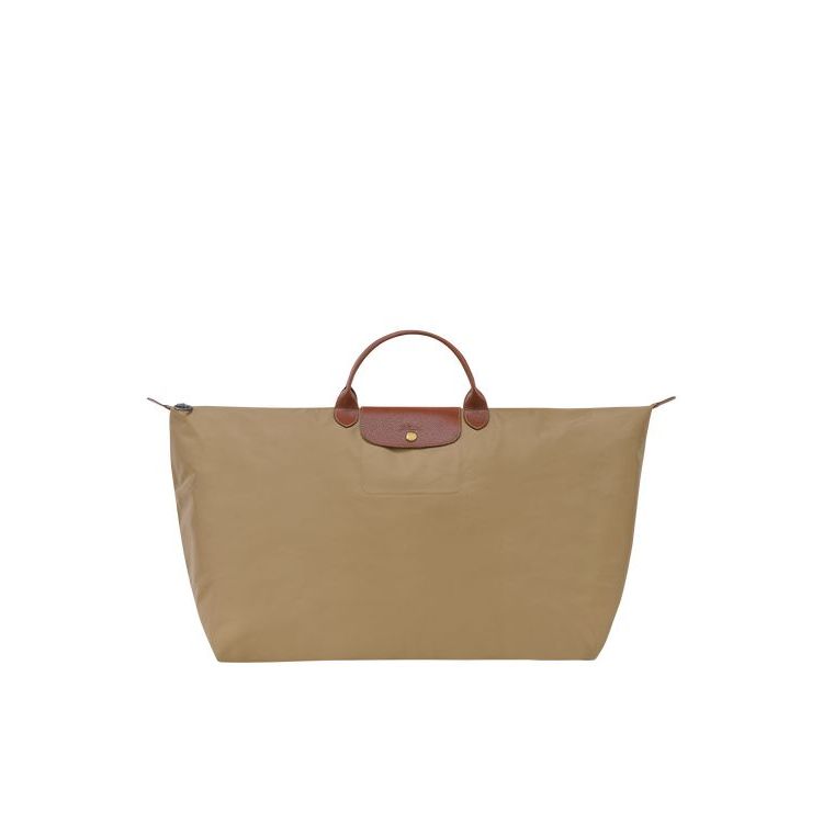 Longchamp Xl Desert Recycled canvas Reistas Khaki | 613807-FPH