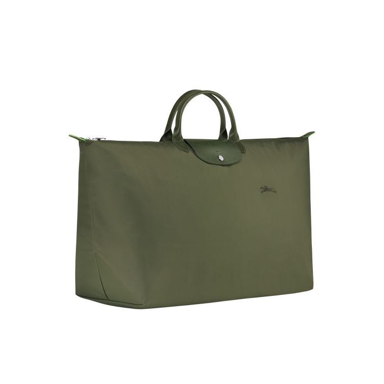 Longchamp Xl Forest Recycled canvas Reistas Groen | 063714-LAQ