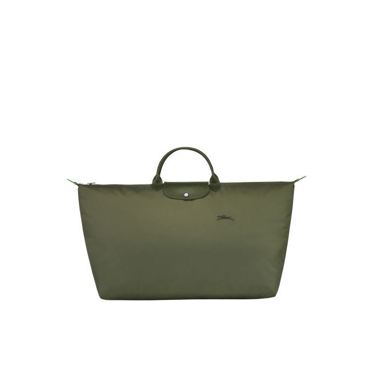 Longchamp Xl Forest Recycled canvas Reistas Groen | 063714-LAQ