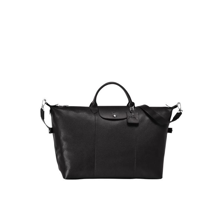 Longchamp Xl Leren Reistas Zwart | 214680-DOT