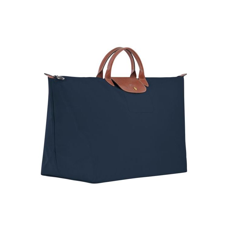 Longchamp Xl Recycled canvas Reistas Donkerblauw | 127589-QEA