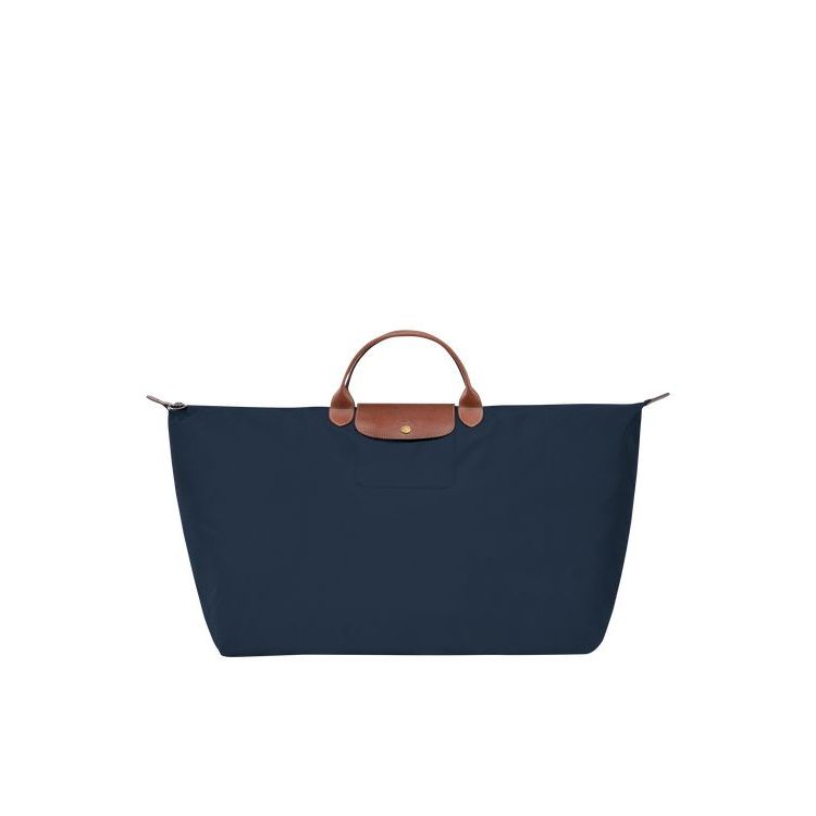 Longchamp Xl Recycled canvas Reistas Donkerblauw | 127589-QEA