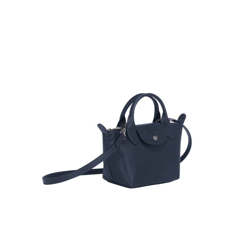 Longchamp Xs Leren Mini Tassen Donkerblauw | 405381-OJE