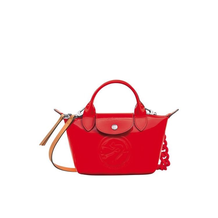 Longchamp Xs Vermilion Leren Handtas Rood | 296087-THF