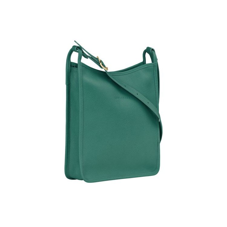 Longchamp Zipped L Leren Crossbodytassen Grijs Groen | 714285-WNA