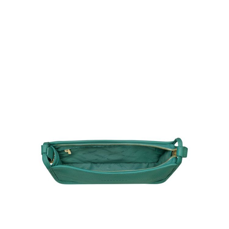 Longchamp Zipped L Leren Crossbodytassen Grijs Groen | 714285-WNA