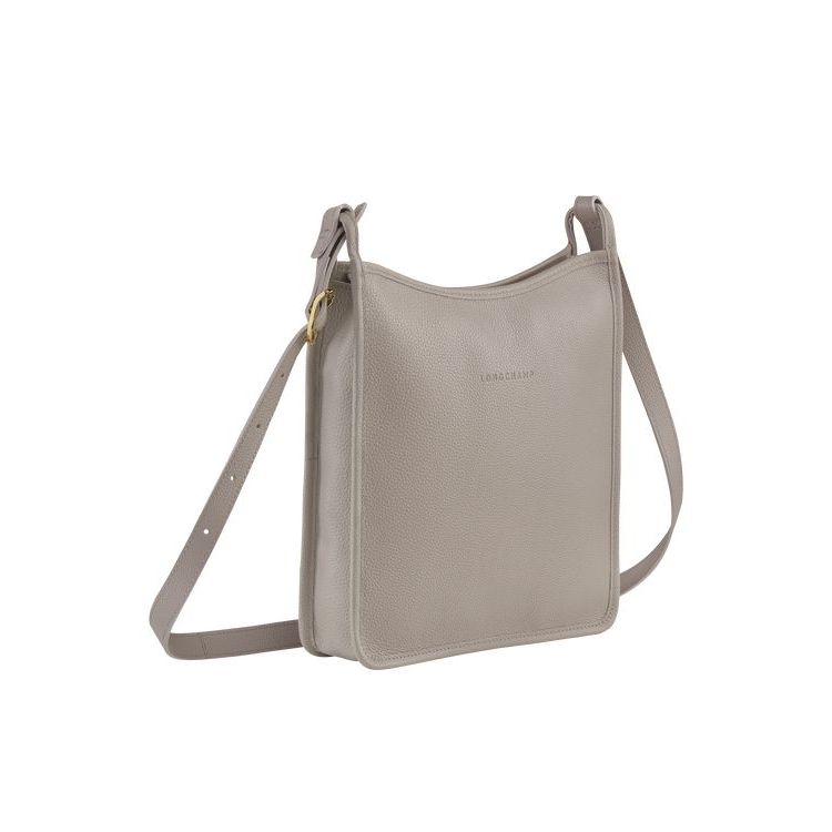 Longchamp Zipped L Turtledove Leren Crossbodytassen Grijs | 816074-TCN