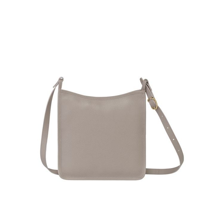 Longchamp Zipped L Turtledove Leren Crossbodytassen Grijs | 816074-TCN