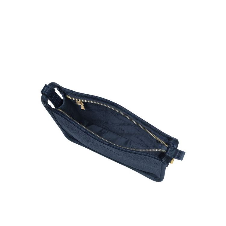 Longchamp Zipped S Leren Crossbodytassen Donkerblauw | 237608-HFA