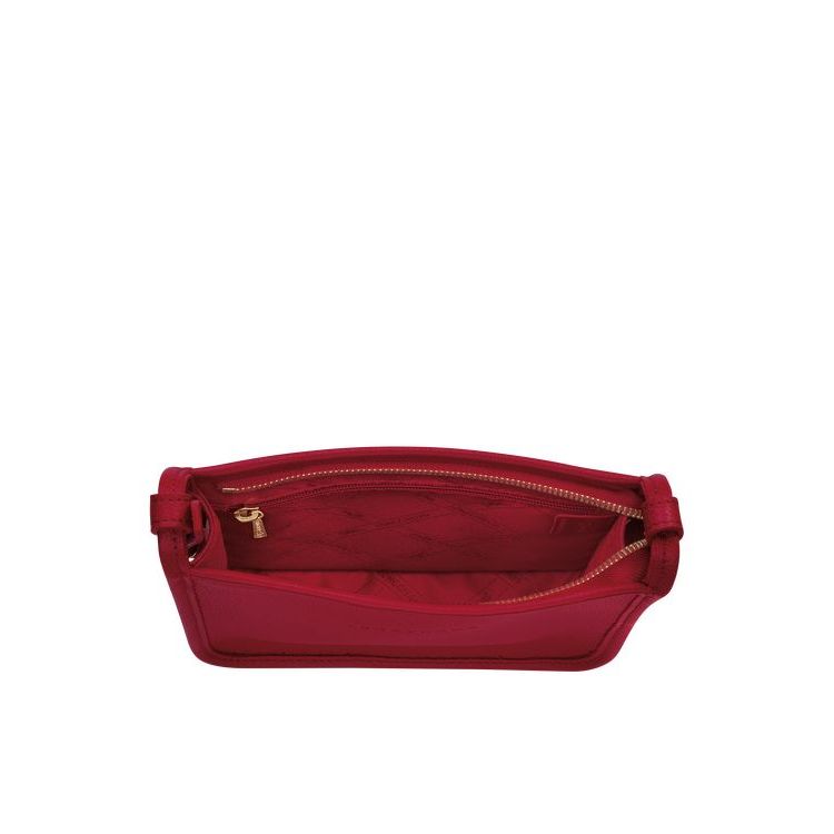 Longchamp Zipped S Leren Crossbodytassen Rood | 849635-OLR