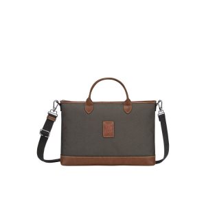 Longchamp Briefcase S Canvas Aktetas Bruin | 713268-GAB