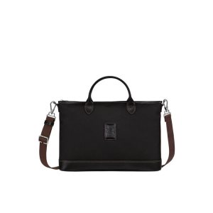 Longchamp Briefcase S Canvas Aktetas Zwart | 547029-UMR