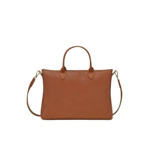 Longchamp Briefcase S Caramel Leren Aktetas Bruin | 276481-NYS